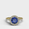 varitsa-jewellers - Single Halo 1.95ct Round Cut Sapphire Engagement Ring - 06GG60S